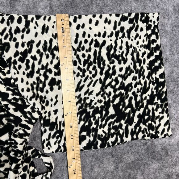 W118 Walter Baker Top Blouse Womens L Multi Tie Front Animal Print Boat Neck NWT - Picture 8 of 17
